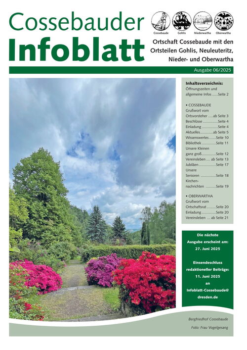 Cossebauder Infoblatt Ausgabe 06/2025