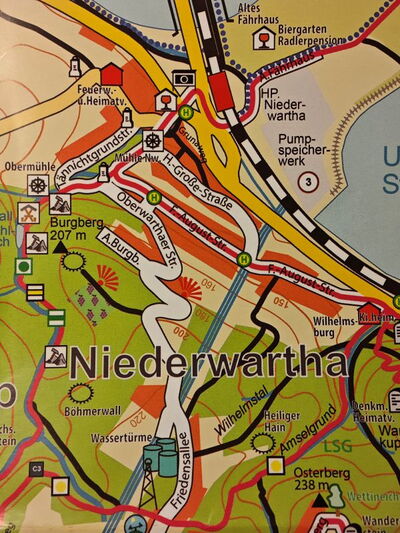 Auszug aus der Übersichtskarte Niederwartha