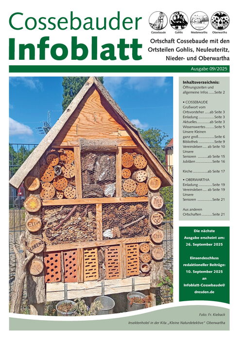 Cossebauder Infoblatt Ausgabe 09/2025