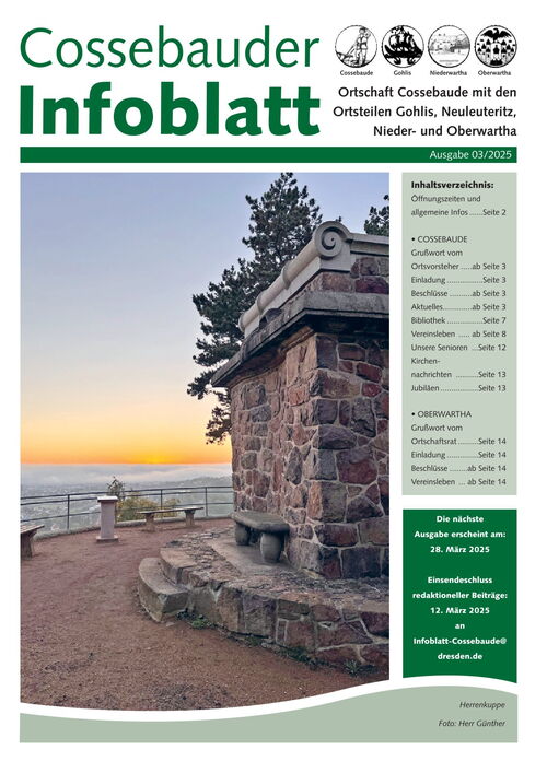 Cossebauder Infoblatt Ausgabe 03/2025
