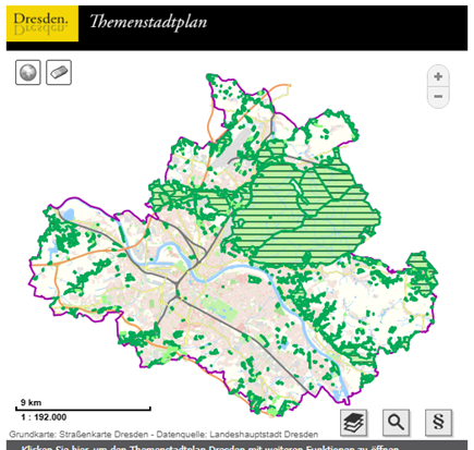 Themenstadtplan Dresden Grundkarte von Dresden